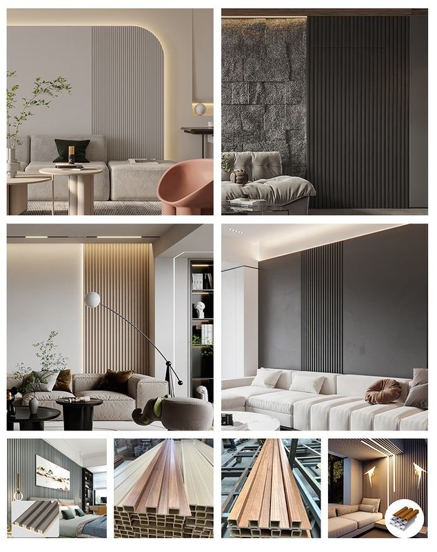 Домашнее украшение 160*24mm 3d рифлить плакирование Morden панелей стены Wpc