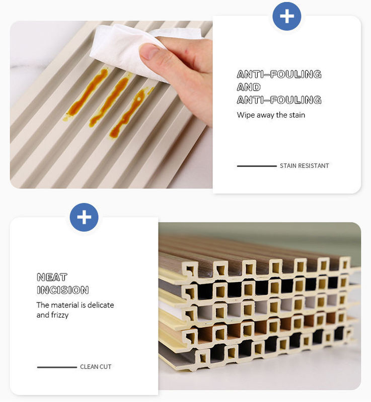 Декорация интерьера деревянный цвет энергоэффективный устойчивый к порывам WPC стенный панель 3D эффекты