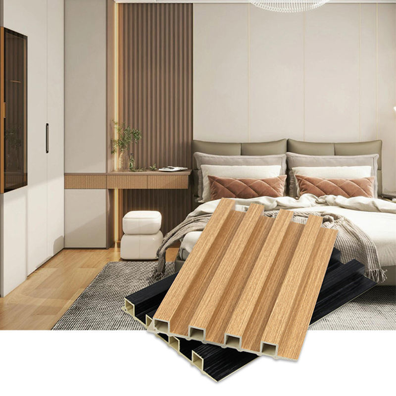 Современная водонепроницаемая рифленая стеновая панель из ДПК для внутренней отделки, декоративные фоновые панели