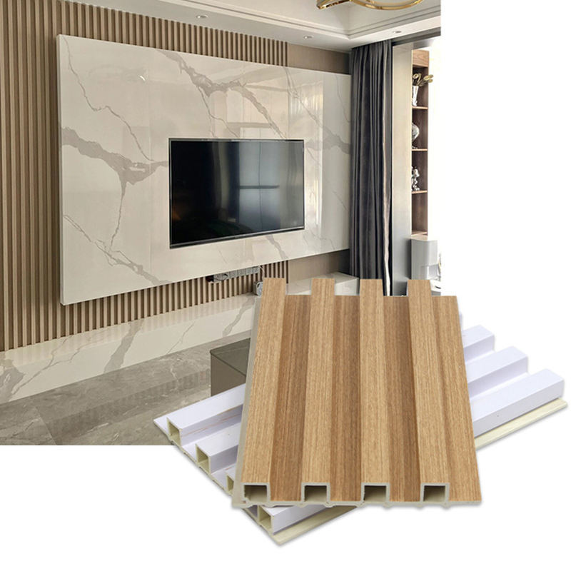 Современная водонепроницаемая рифленая стеновая панель из ДПК для внутренней отделки, декоративные фоновые панели