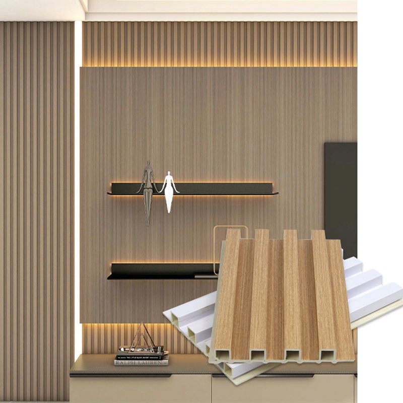 Современная водонепроницаемая рифленая стеновая панель из ДПК для внутренней отделки, декоративные фоновые панели