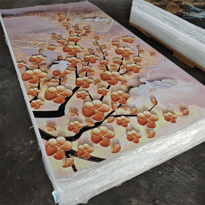 High Gloss Plastic Material UV Board 3D Printing Decorative Board PVC Marble Sheet