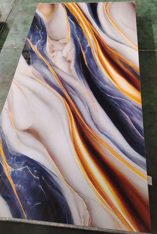 УФ Мраморный Лист Современная ПВХ Панель для Стен Высокий Глянец Декоративная Доска Пластик для ТВ Фона Интерьера Дома 1220x2440 мм * 3 мм