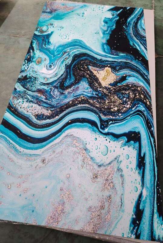 УФ Мраморный Лист Современная ПВХ Панель для Стен Высокий Глянец Декоративная Доска Пластик для ТВ Фона Интерьера Дома 1220x2440 мм * 3 мм