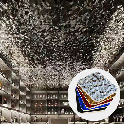 Бамбук Уголь Вода Волна Деревянная фанера Карбоновая кристаллическая плитка Бамбук Деревянная стена